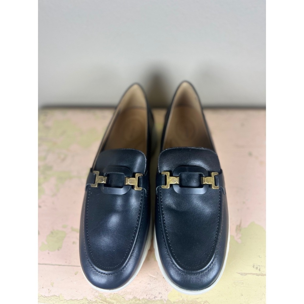 Brioso Shaye Leather Hardware Detail EVA Loafers Black Wedge Size 9 - Picture 7 of 12